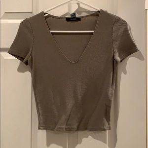 ❤️Olive Green Cropped V-Neck Top ❤️